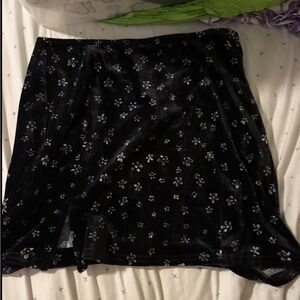 Velvet La Hearts Black Floral Skirt